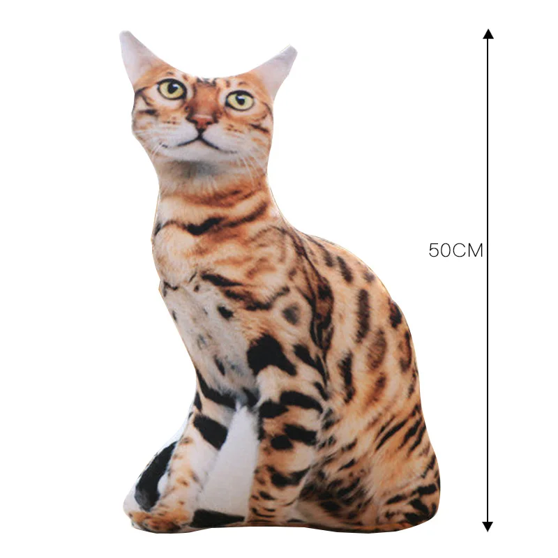 Ocelot 50cm Мягкая подушка для животных, забавные подушки-коты, рождественские креативные подушки для кошек, игрушки для кошек, собак, забавный подарок на день рождения, плюшевая подушка - Цвет: Ocelot 50cm