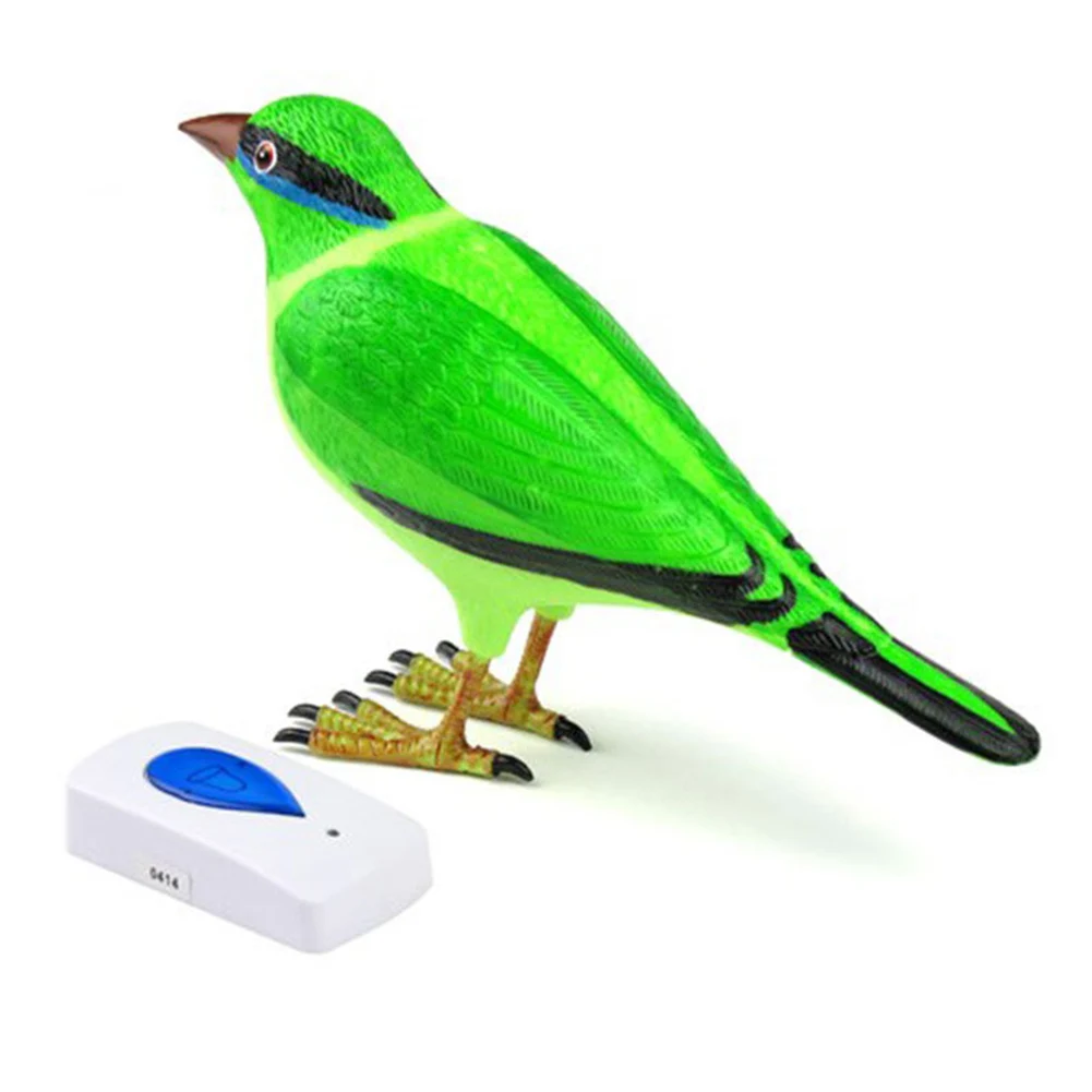 Новый уникальный дизайн Беспроводной цифровой колокольчик ясно моделирование птица звук дома зеленый