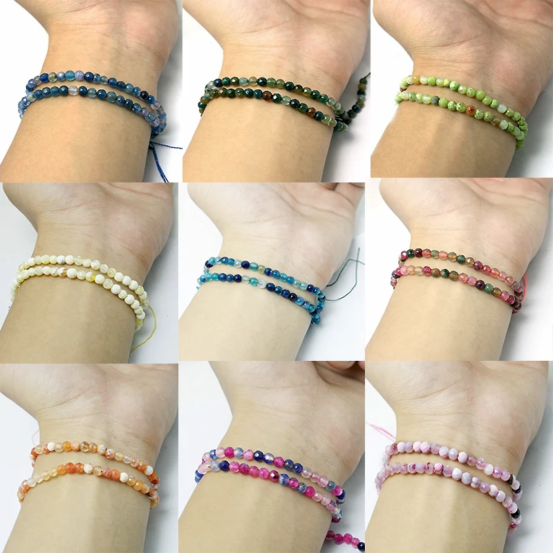 Бусины разделители из натурального окрашенного драгоценного камня 4 мм 95