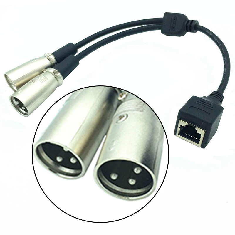 Топ 2 XLR 3 Pin MaleTo RJ45 Женский сетевой адаптер Соединительный кабель (25 см) |