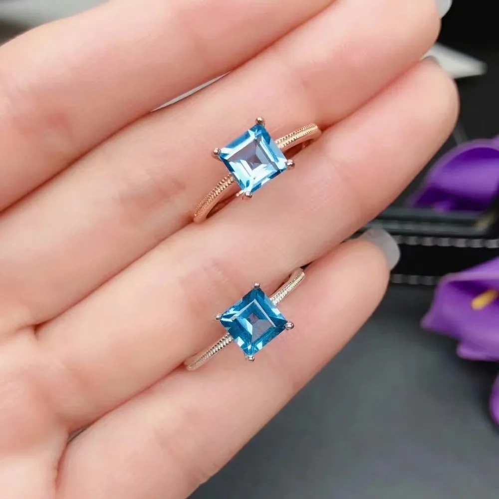 shilovem 925 silver sterling rings natural topaz cute fine Jewelry women wedding new wholesale open gift yhj060688agb