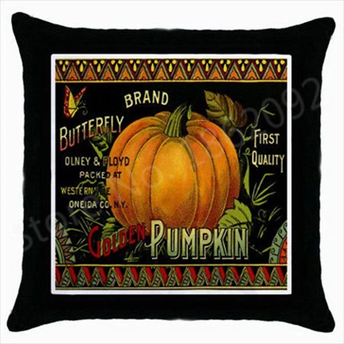 

Винтаж Тыква метки Подушка Чехол тыквы пакетик семян Наволочка на подушку подарки на день благодарения Ретро Декоративная Подушка Шам Деко...