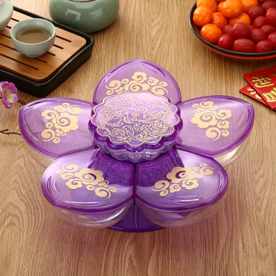 Коробка для хранения сухофруктов, гайка, закуски, пластиковая сортировочная коробка, креативный Кухонный Контейнер для хранения, вращающееся открытие и закрытие - Цвет: D