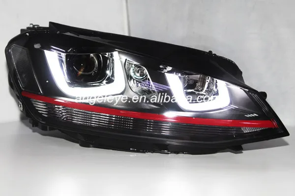 Для VOLKSWAGEN для Golf 7 ангельские глазки фары GTI двойной U Стиль SY 2013- год V4