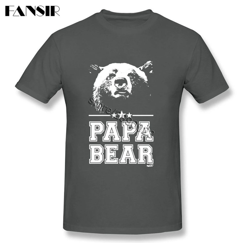 Потрясающая Мужская футболка Papa Bear с коротким рукавом из чистого хлопка круглым