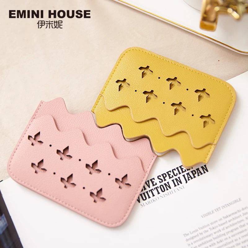 EMINI HOUSE полый мини держатель для кредитных карт из спилка женский Чехол