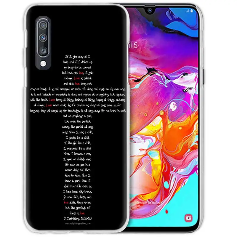 07 С христианскими текстами и кросс-чехол для samsung Galaxy M40 A50 A80 A70 A60 A40 A30 A20e A10 J4 J6 плюс J8 жесткий чехол из ПК для телефона - Цвет: 07