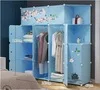 Фиолетовый DIY простой шкаф современный экономичный сборочный бытовой имитация дерева подвесной шкаф для хранения пластиковых тканей большой шкаф - Цвет: Фиолетовый