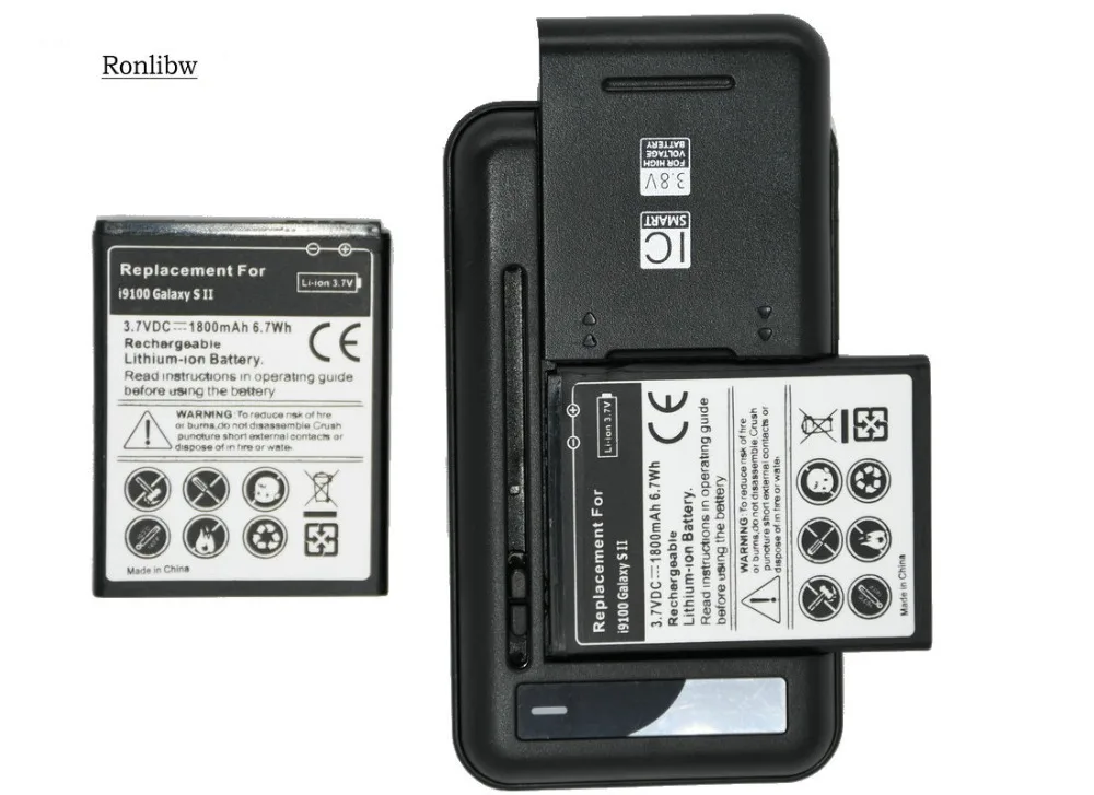 Ronlibw 2 шт EB F1A2GBU запасная батарея + зарядное устройство для Samsung Galaxy S2 II I9100 9100 i9100g I9108