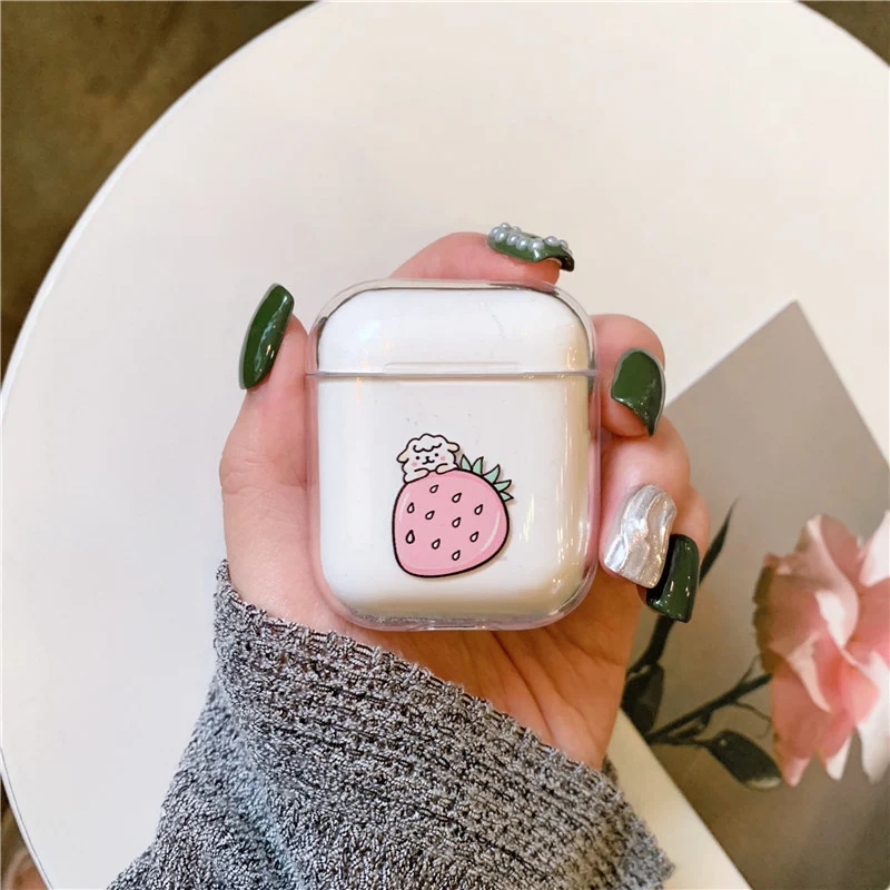 Чехол для Airpods с милым рисунком, прозрачный жесткий чехол s для AirPods, защитный чехол, мультяшный Bluetooth беспроводной чехол для наушников