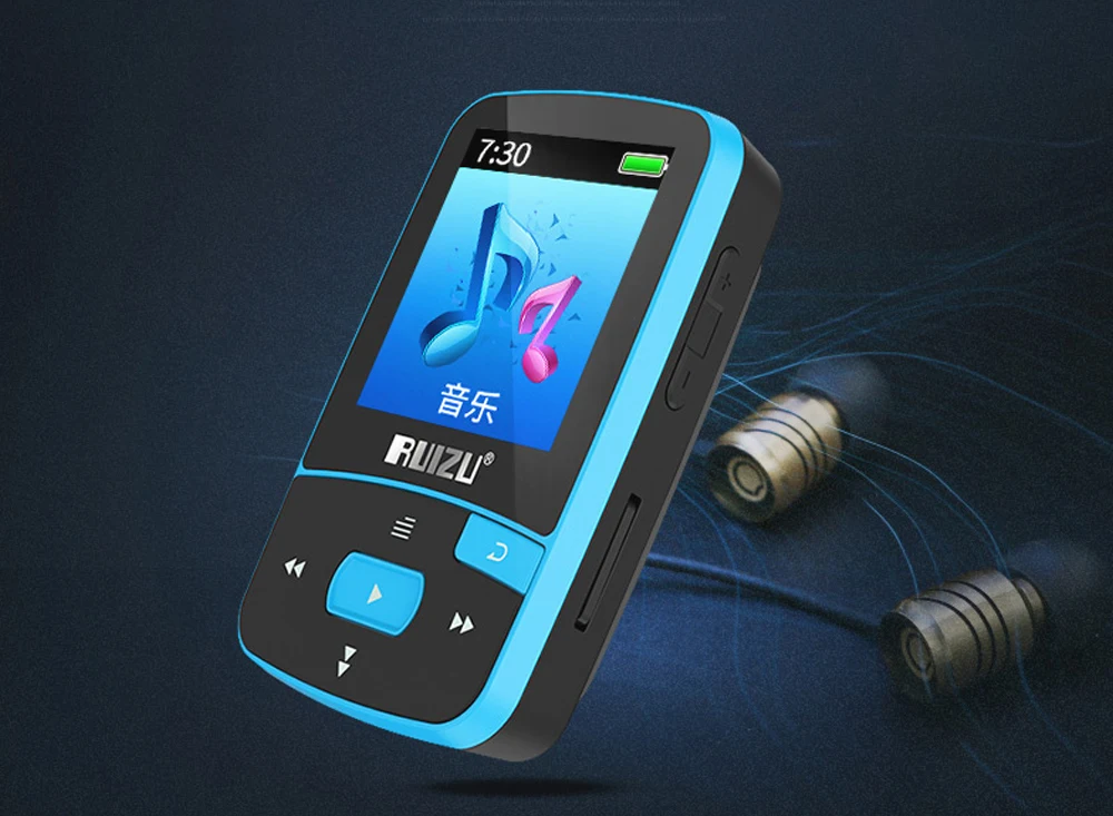 Новое поступление, Спортивный MP3 плеер RUIZU X50 с Bluetooth, 8 ГБ, мини-клип с поддержкой экрана, FM, запись, электронная книга, часы, шагомер