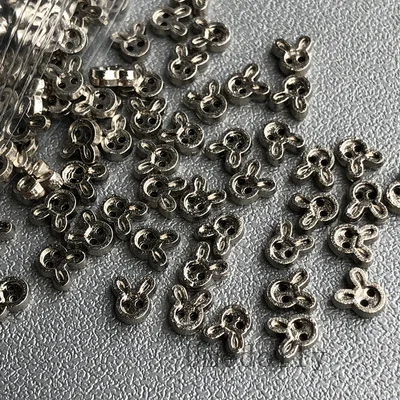 silver 10 шт./лот 4 мм ультра-Маленький Кролик Мини-Пряжка ручной работы DIY BJD Blyth куклы-Барби пуговицы для одежды Швейные аксессуары - Цвет: silver
