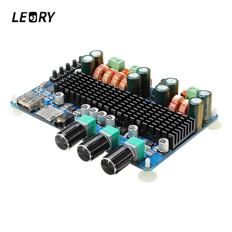 LEORY SW HF41 TPA3116 CH2.1 цифровой усилитель плата беспроводной bluetooth USB TF Аудио чип стерео