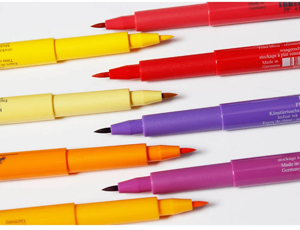 Faber Castell индийские чернила Питт художника маркер ручка B 6 'Basic/terra/landscape/grey', многоцветные мягкие кисти ручки для детей и художников