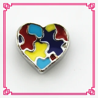 Хит продаж 20 шт./лот серебряные плавающие медальоны с подвеской в форме сердца