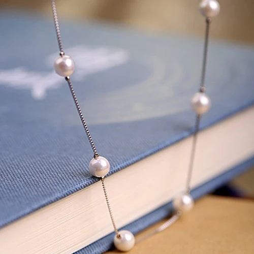 Женское милое романтическое искусственное колье с жемчугом и кулоном короткие