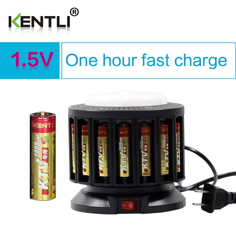 KENTLI 16-slot Полимерные литий-ионные аккумуляторы зарядное устройство+ 16 шт Полимерные литий-ионные батареи AA/AAA аккумуляторные батареи