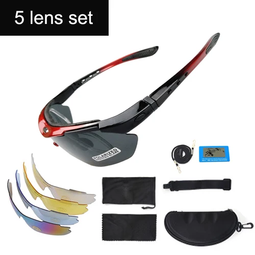 5 lens red NEWBOLER фотохромные поляризованные линзы велосипедные солнцезащитные очки для спорта на открытом воздухе велосипедный солнцезащитные очки для мужчин женщин MTB велосипед очки близорукость - Цвет: 5 lens red