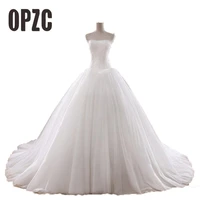 hot sale 0 8m court train wedding dresses 2021 cheap celebrity strapless vintage tulle bridal ball gown organza lace bride dress