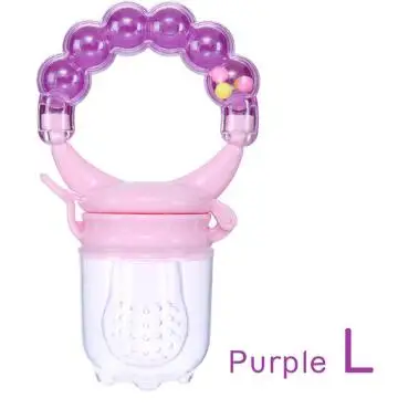 Purple L Детские Свежие пищевые питательные устройства безопасные соски для новорожденных свежие фрукты Nibbler вращающиеся мельницы жевательные фруктовые соски Мясорубка игрушки для кормления - Цвет: Purple L