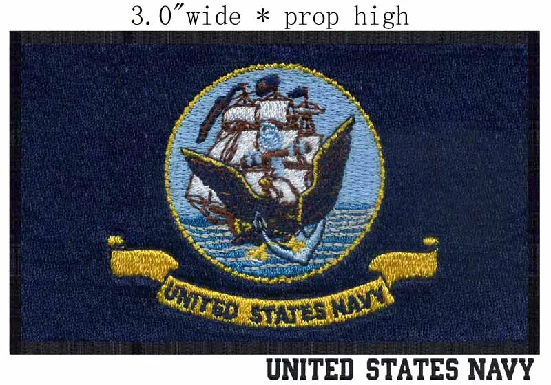 

United States Navy Flag 3" wide embroidery patch for bordado da fita/iron on backing/for clothes