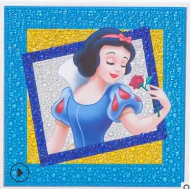 painting with frame Новинка Diy 5D алмазная картина Русалка Принцесса 3 размера Сияющий Полный алмаз горный хрусталь 20*20 см подарки на день рождения детей ручной работы - Цвет: painting with frame