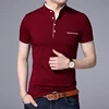 2022 New Fashion Polo Shirt Men's Summer Mandarin Collar Slim Fit Solid Color Button Breathable Polos Casual Men Clothing 5