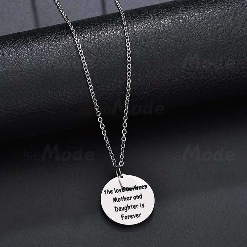 ELSEMODE Классический круглый кулон для мамы и дочки ожерелье из нержавеющей стали с