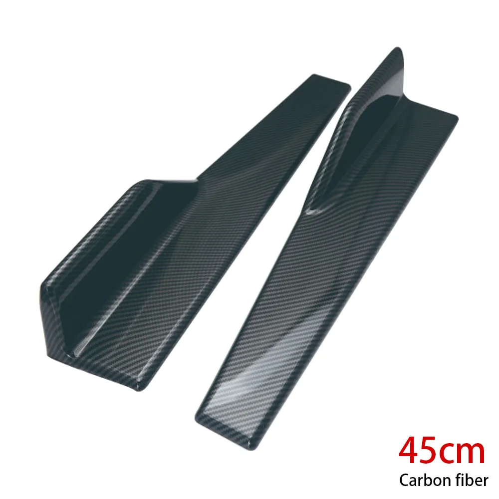 45cm Carbon fiber Тюнинговая автомобильная универсальная боковая юбка удлинитель рокер сплиттеры Winglet Wings Canard диффузор - Цвет: 45cm Carbon fiber