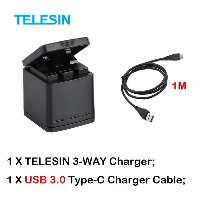 Package2 TELESIN 3-way зарядное устройство и 3 комплект аккумуляторов, зарядный ящик для хранения с заменой батареи для GoPro Hero 7 Black Hero 5 6 - Цвет: Package2