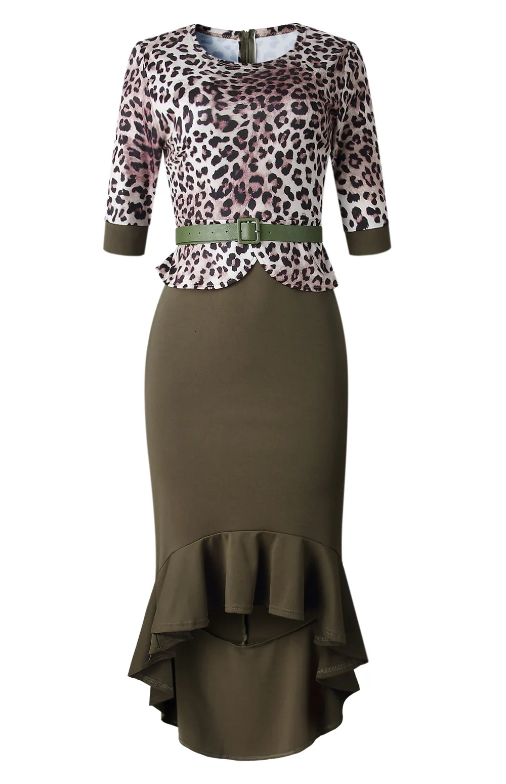 Леопардовый принт стиль африканская женская одежда Дашики модный принт ткань с поясом платье Размер M L XL XXL XXXL