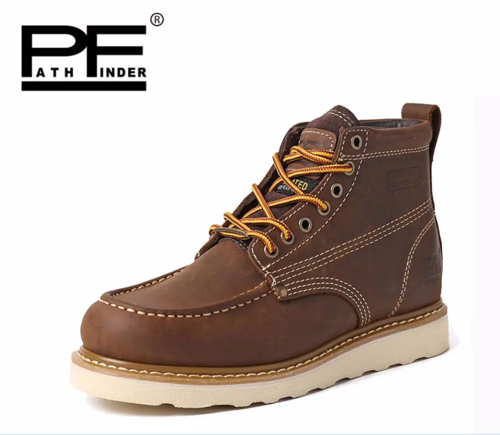 Pathfinder/мужские водонепроницаемые ботильоны из натуральной кожи в байкерском