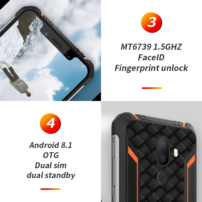 HOMTOM ZJI Z33 Android 8 1 смартфон IP68 Водонепроницаемый 5 85 &quotHD + 19:9 3 ГБ 32 MTK6739