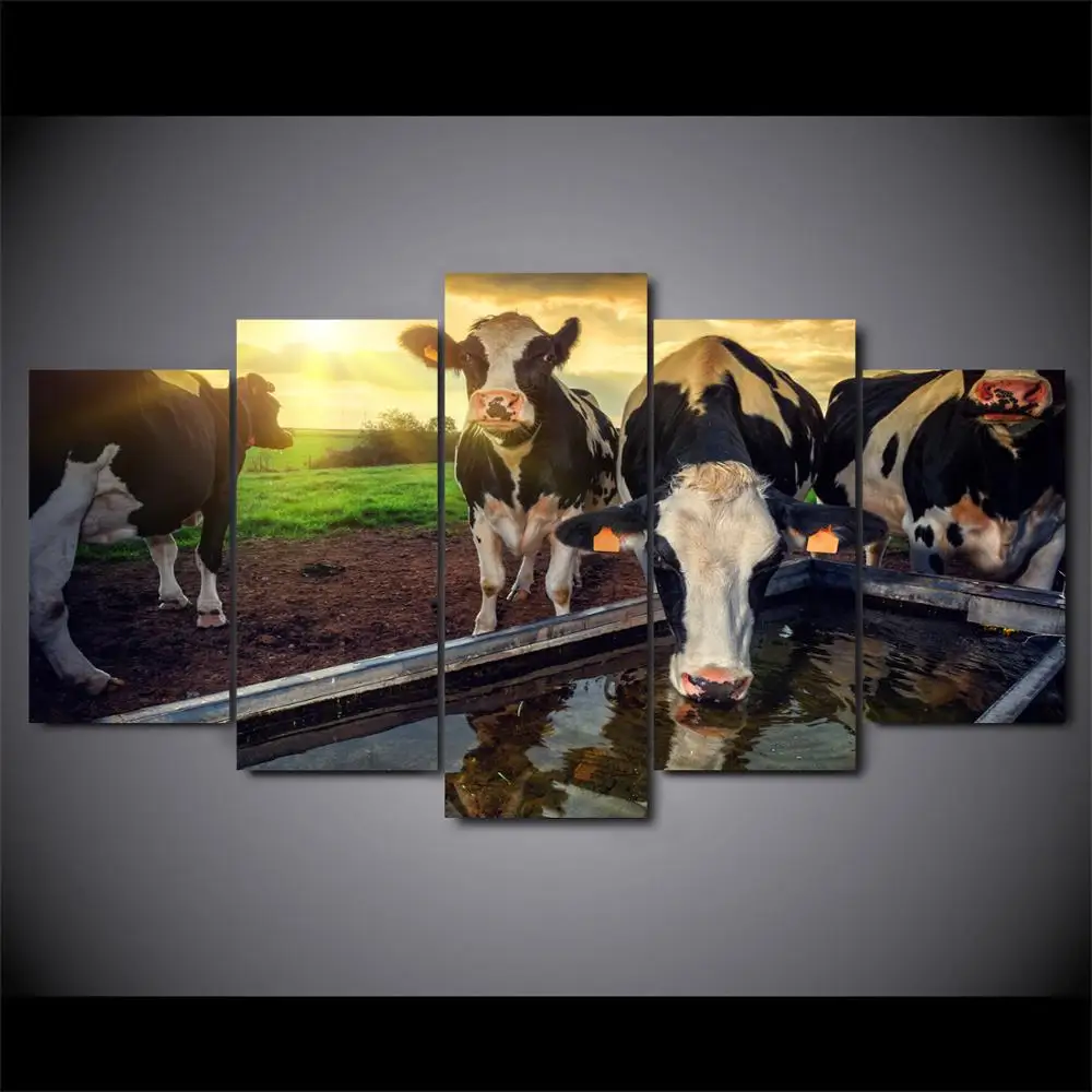

Drop shipping 5 Panel Wall Art Pictures Canvas Painting abstract canvas poster painting decoration for living room LW200