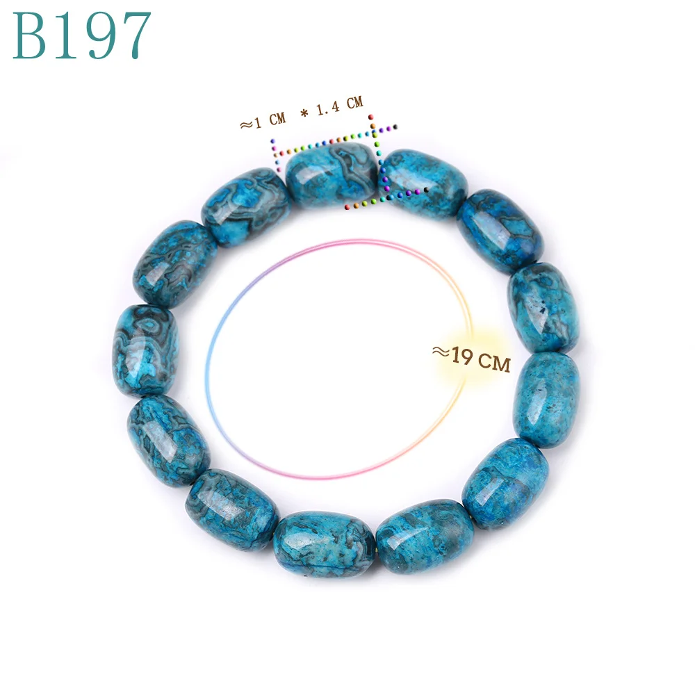 Blue Agate Yumten бисерные браслеты удача драгоценные камни бисер натуральный камень модные аксессуары мощный Кристалл женские массивные ювелирные изделия чакра рейки - Окраска металла: Blue Agate