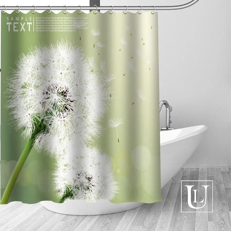

Custom Dandelion Bath Curtain Fabric Modern Shower Curtain bathroom beautiful Curtains Bath decor