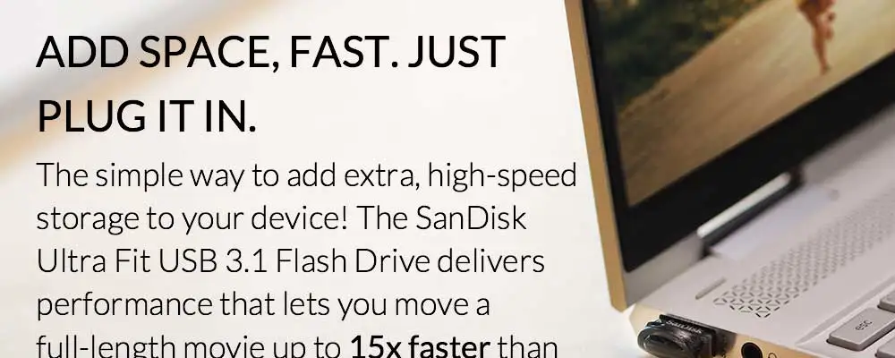 Двойной Флеш-накопитель SanDisk USB флэш-накопитель Ultra Fit 64 Гб USB 3,1 диск 130 МБ/с. читать Скорость флэш-накопитель палка с вытяжным шнуром для ПК