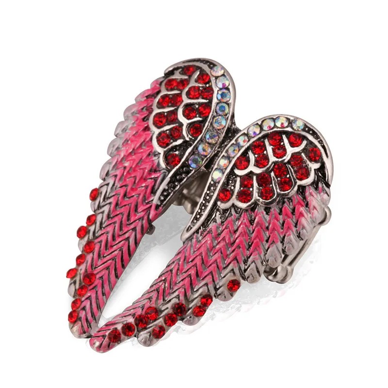 Angel Wings Crystal Rings For Women Jewelry Silver Opening Adjustable Ring For Female Engagement Ring Wedding Promise Rings Boho