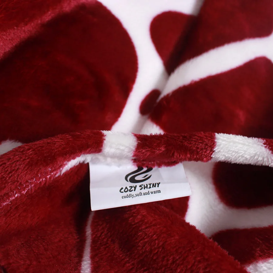 Зимнее одеяло бордовый красный Жираф кожа дизайн Король Королева фланелевые