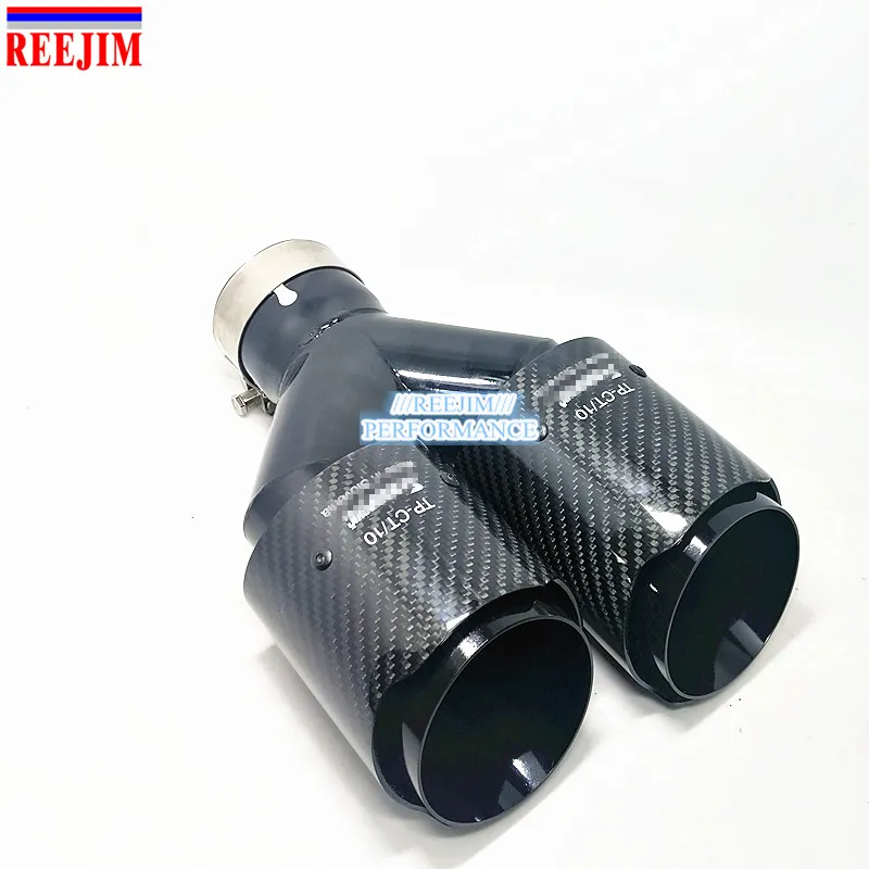 2 шт. двойной akrapovic выхлопная насадка из углеродного волокна выхлопной трубы