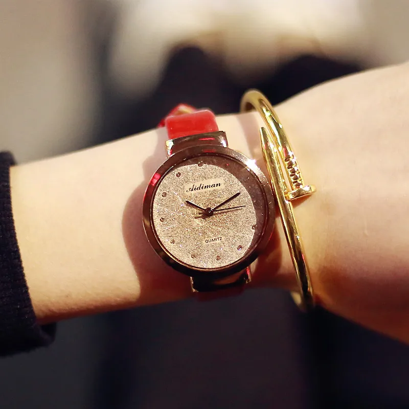 Модные пески Звездный Бизнес простой темперамент пояс стол алмаз кварцевые часы