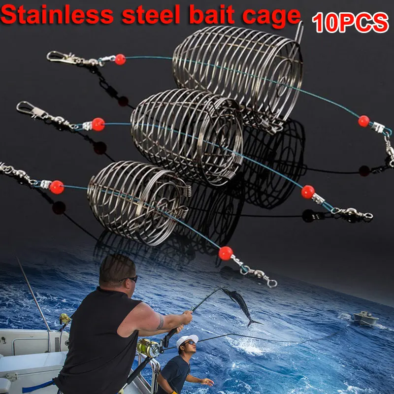 10 шт. открытый Нержавеющая сталь рыболовную леску с резиновым покрытием