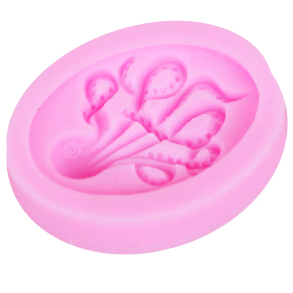 Byjunyeor F1188 милый мини Осьминог УФ Смола силиконовая форма помадка Шоколадные