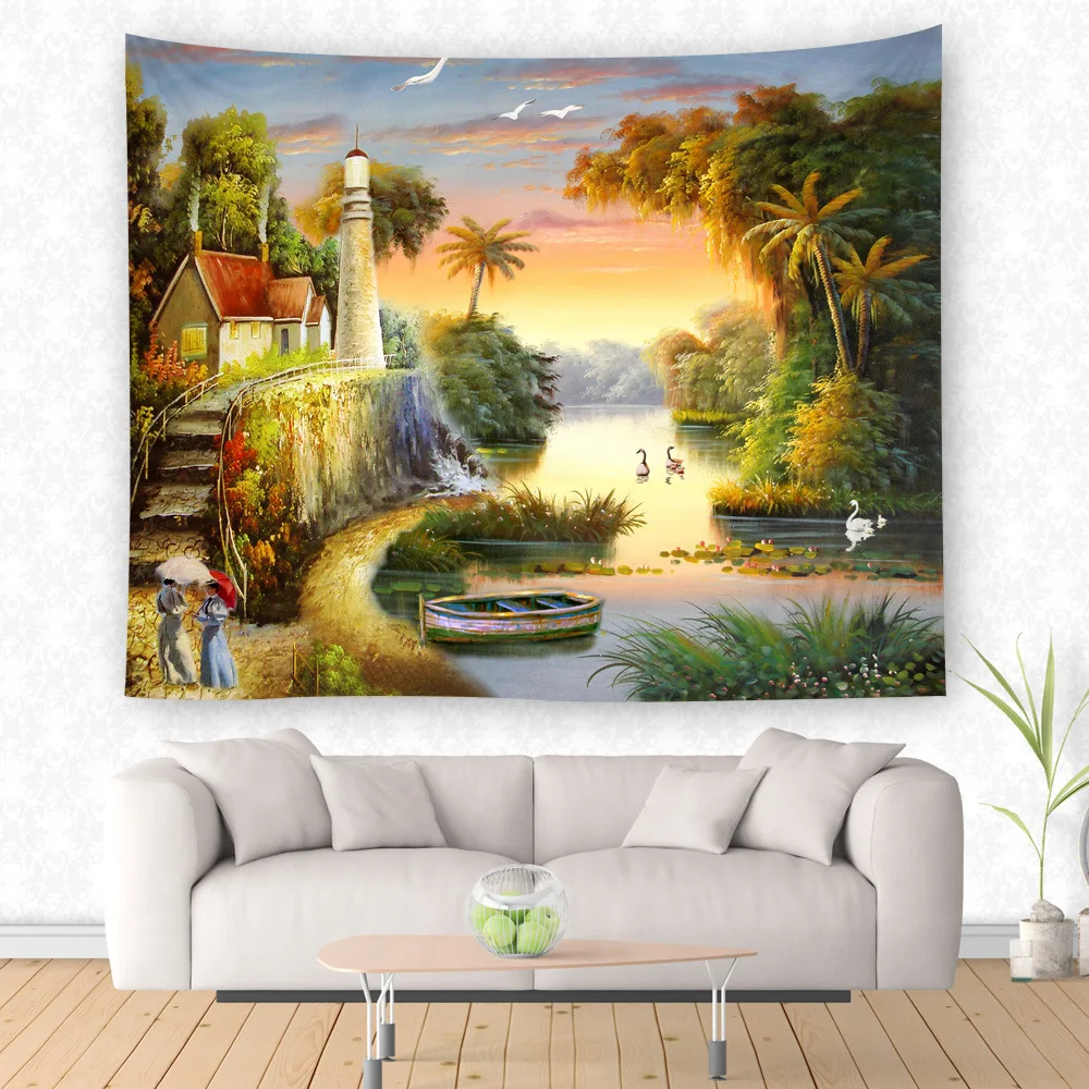 Живописный гобелен настенный художественный декор живописный двойной хиппи