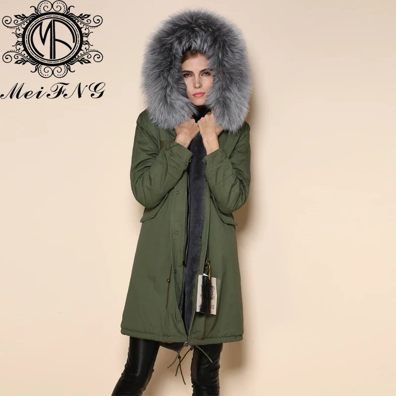 Элегантный дизайн серая длинная куртка пальто со съемным воротником и капюшоном