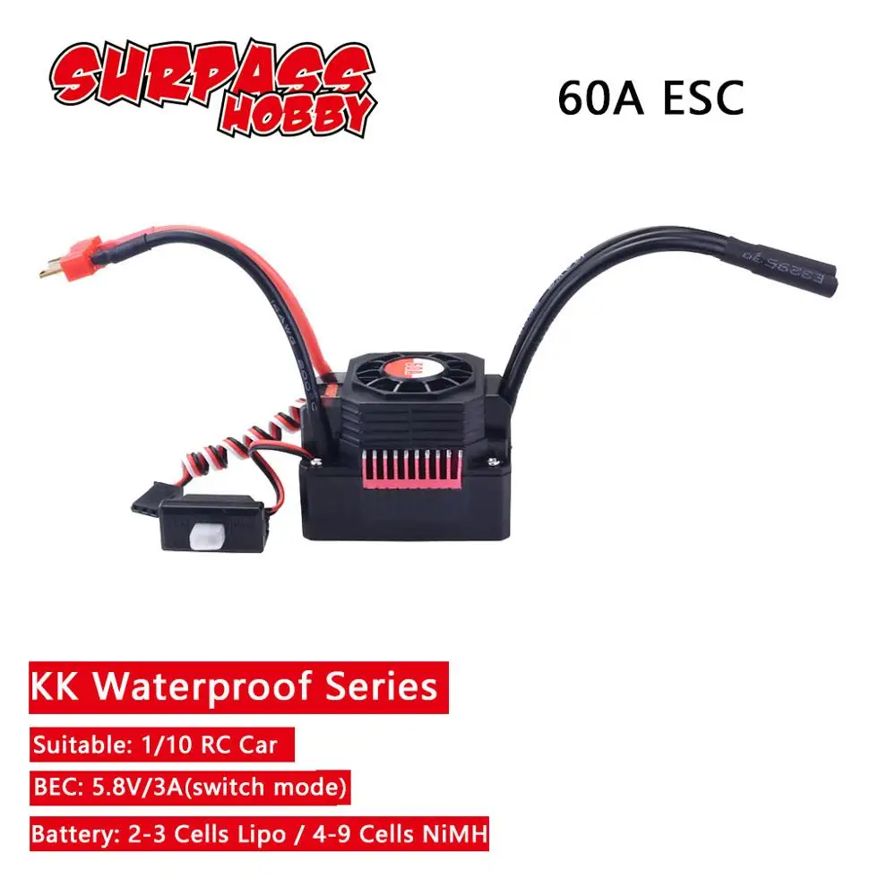 60A 150A 120A Водонепроницаемый ESC KK Скорость контроллер 35A 45A 60A 80A для 1/8 1/10 1/12 RC Monster Redcat вулкан EPX плотные ХТЕ багги - Цвет: 60A