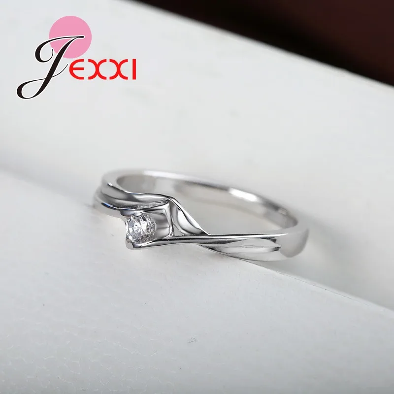 Exquisite Hot Sale Round Sparking Cubic Zirconia Genuine 925 Sterling Silver Finger Ring For Woman Girls Favorite Festival Gift | Украшения