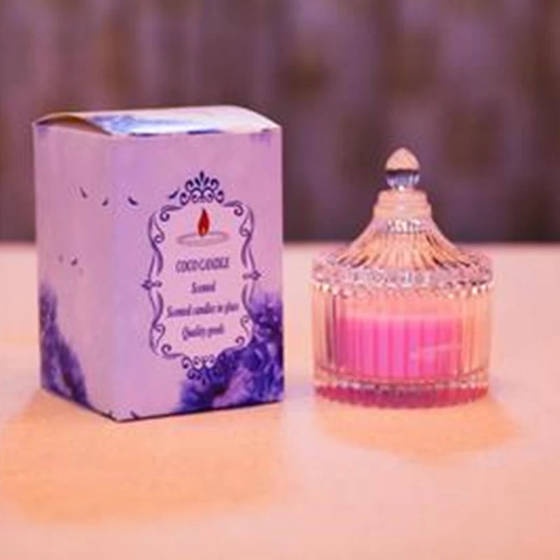 Rose Эфирное масло стекло благовония Бездымная свеча Bougies Бланш воск Декоративная Свеча Ароматические Свечи Стекло Bougie Parfum JKK143 - Цвет: Rose