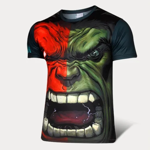 Hulk T-shirt Short Sleeve Marvel Comic Actor The Avengers Active Fashion Novelty | Мужская одежда