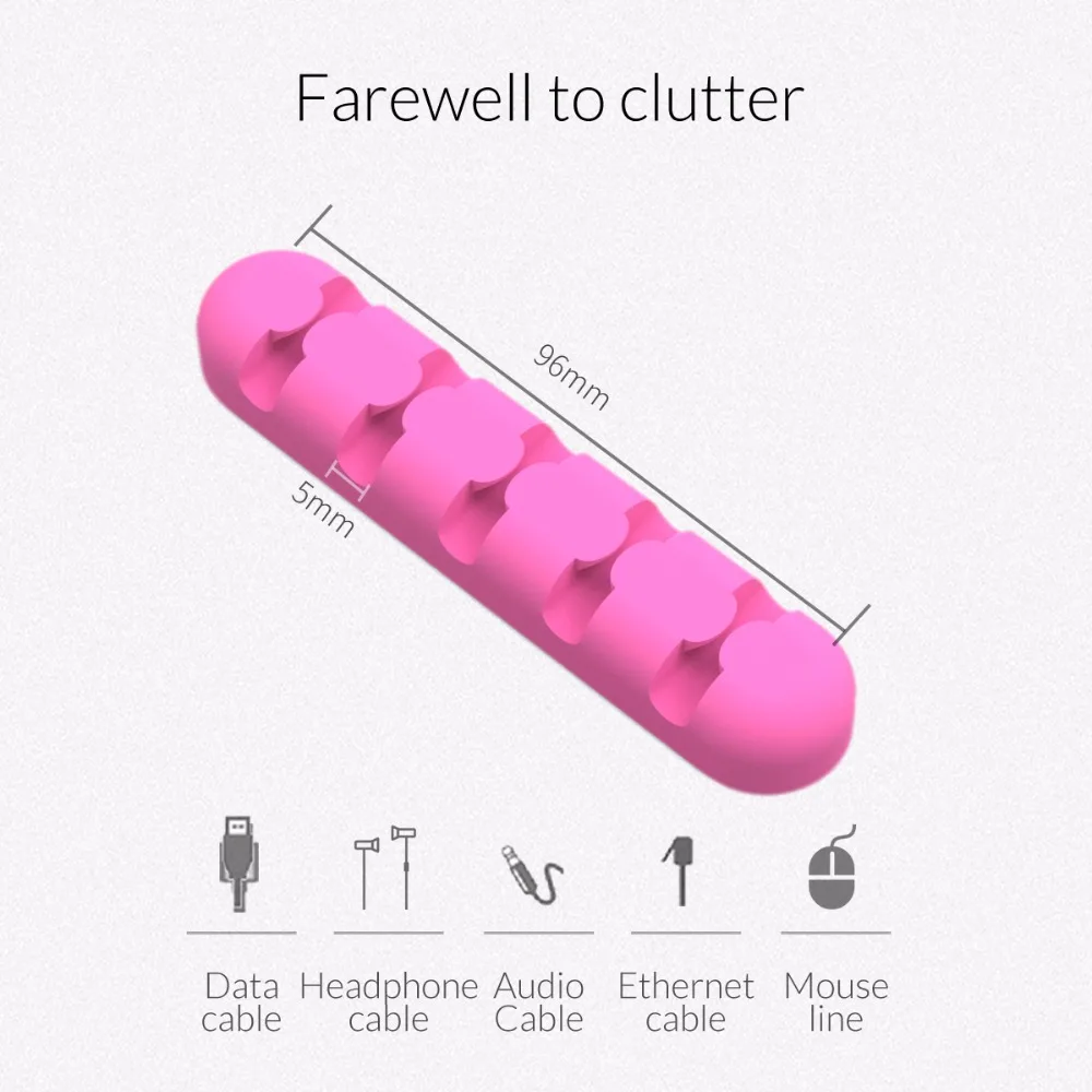 ORICO 5 шт. органайзер для кабеля силиконовый usb кабель намотки рабочего стола